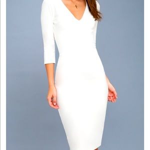 Knee length white dress